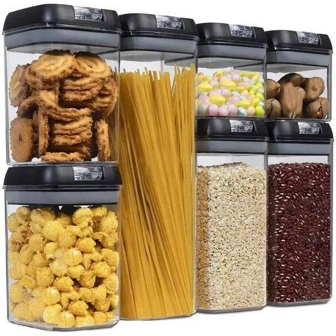 Контейнеры для сыпучих круп 7 шт, FOOD / Набор контейнеров для хранения еды VEN0346 фото