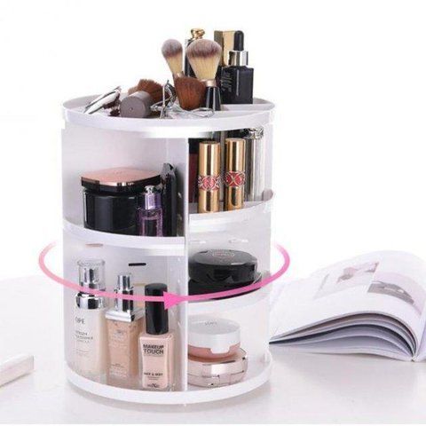 Органайзер для косметики, що обертається 360&deg; Rotation Cosmetic Organizer (рожевий, білий, чорний) TV40 фото