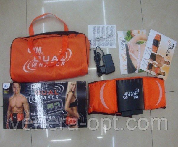 Вібраційний пояс для схуднення + електростимуляція Gymform Dual Shaper Джим Форм Дуал Шейпер B1225 фото