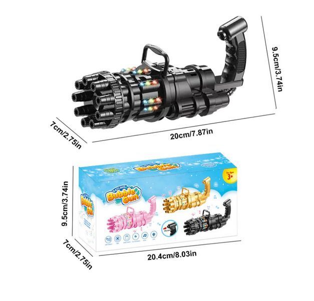 Кулемет генератор мильних бульбашок BUBBLE GUN BLASTER машинка для бульбашок автомат (Без вибору кольору) TV8222 фото