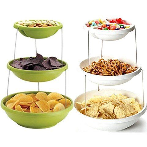 Миска трирівнева для вечірок twist fold 3 tiered bowl 35 фото