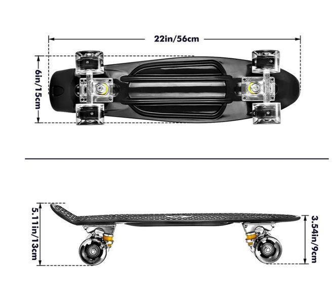 Скейт Пенні Борд Penny Fish Skateboards Mint 22" BK7 фото