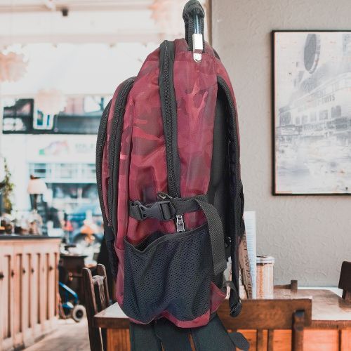 Швейцарский мужской рюкзак Swissgear 9363 с ортопедической спинкой красный пиксель TV-SWISS фото