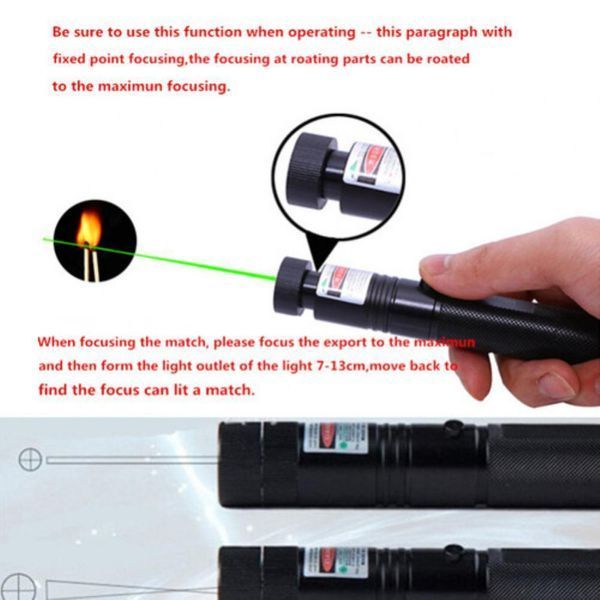 Указка LASER 303 GREEN, Лазерная указка с насадками, Зеленый луч (100) VEN19 фото
