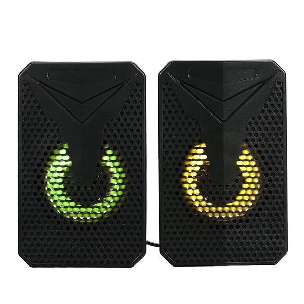 Колонки для ПК Aoas e-005, з підтримкою USB 2.0 зі світлодіодною підсвіткою, 3,5 мм. Колір &mdash; Чорний VEN0289 фото