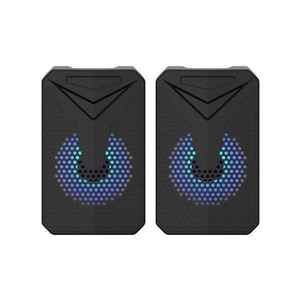 Колонки для ПК Aoas e-005, з підтримкою USB 2.0 зі світлодіодною підсвіткою, 3,5 мм. Колір &mdash; Чорний VEN0289 фото