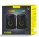 Колонки для ПК Aoas e-005, з підтримкою USB 2.0 зі світлодіодною підсвіткою, 3,5 мм. Колір &mdash; Чорний VEN0289 фото 1