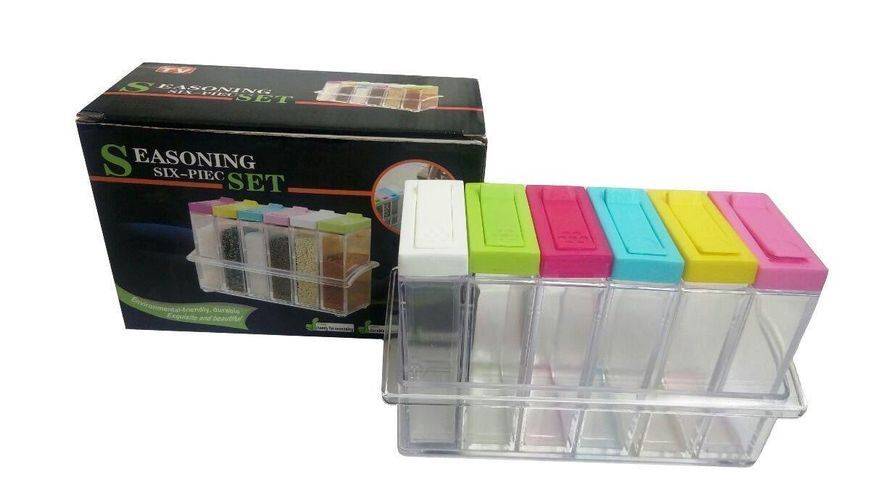 Кухонная подставка с шестью емкостями для специй Seasoning six piece set TV65 фото