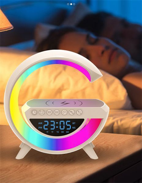 Настольная лампа, ночник c зарядкой и будильником bt-3431 RGB 3-in-1 Bluetooth колонкой 3401 фото
