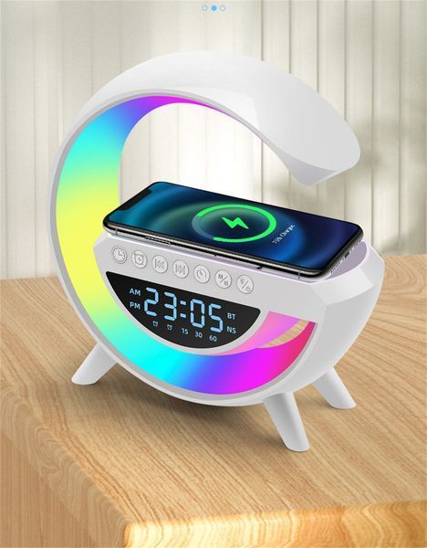 Настольная лампа, ночник c зарядкой и будильником bt-3431 RGB 3-in-1 Bluetooth колонкой 3401 фото