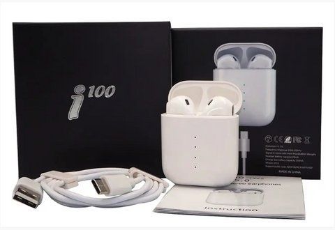 Бездротові сенсорні навушники i100 TWS бінауральні Bluetooth 5.0 White TVI100 фото