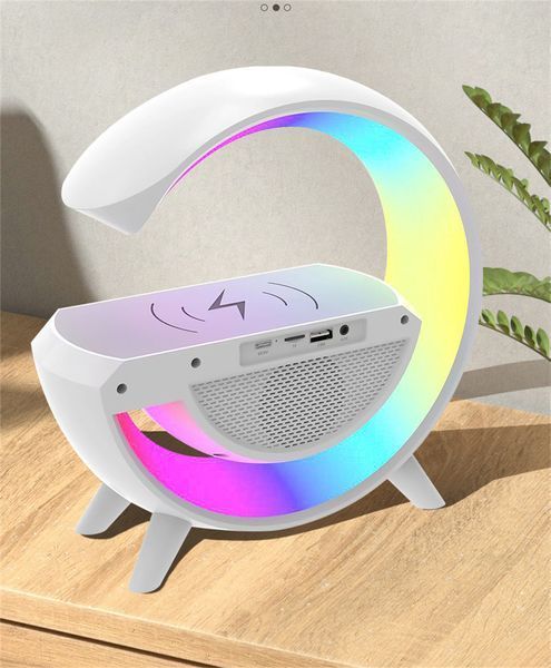 Настольная лампа, ночник c зарядкой и будильником bt-3431 RGB 3-in-1 Bluetooth колонкой 3401 фото