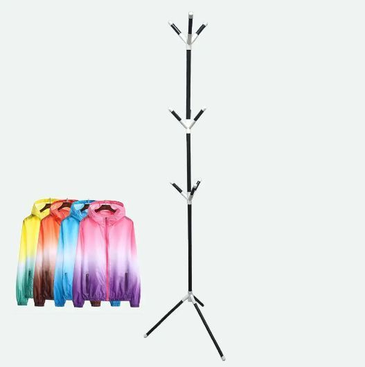 Вешалка для пола черная разборная вешалка для одежды в прихожую Coat Rack 12 крючков BR00053 VE53 фото