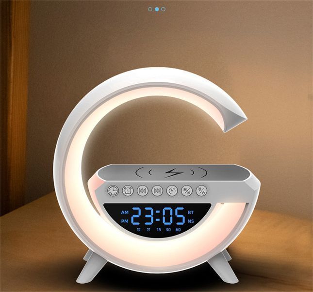 Настольная лампа, ночник c зарядкой и будильником bt-3431 RGB 3-in-1 Bluetooth колонкой 3401 фото