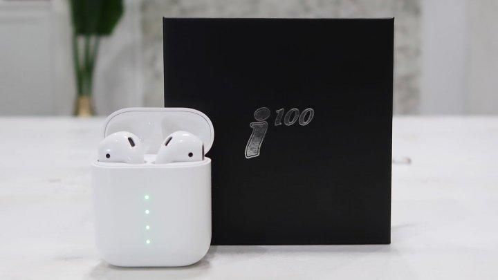 Бездротові сенсорні навушники i100 TWS бінауральні Bluetooth 5.0 White TVI100 фото
