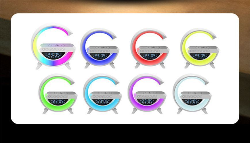 Настольная лампа, ночник c зарядкой и будильником bt-3431 RGB 3-in-1 Bluetooth колонкой 3401 фото