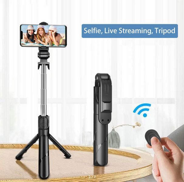 Селфі палиця трипод із блютуз-комплексом для телефона IOS/AndroidTV-XT02чорна TVXT02 фото