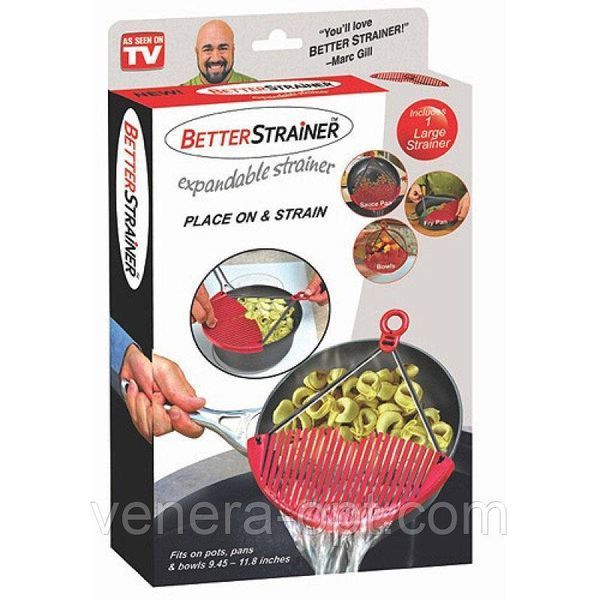 Друшляк-накладка для зливу води Better Strainer 5-7 фото