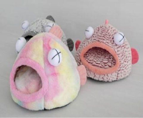 Будиночок лежанка для тварин "Рибка" з подушкою, Digitalwool спальне місце для кота (S) DG8 фото