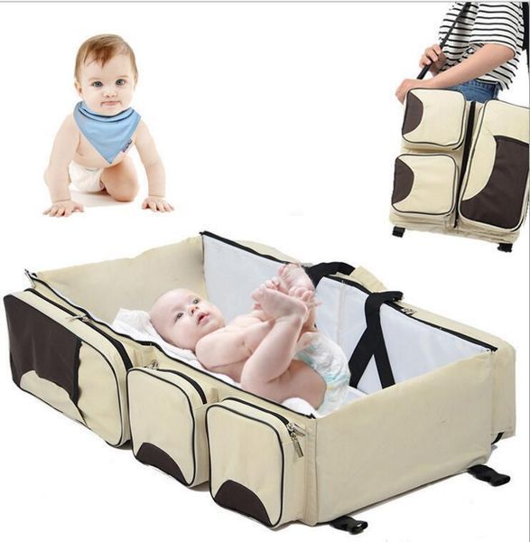 Сумка мама багатофункціональна переноска-ліжка для немовлят Baby room (20) Синій і червоний VEN0155SS фото