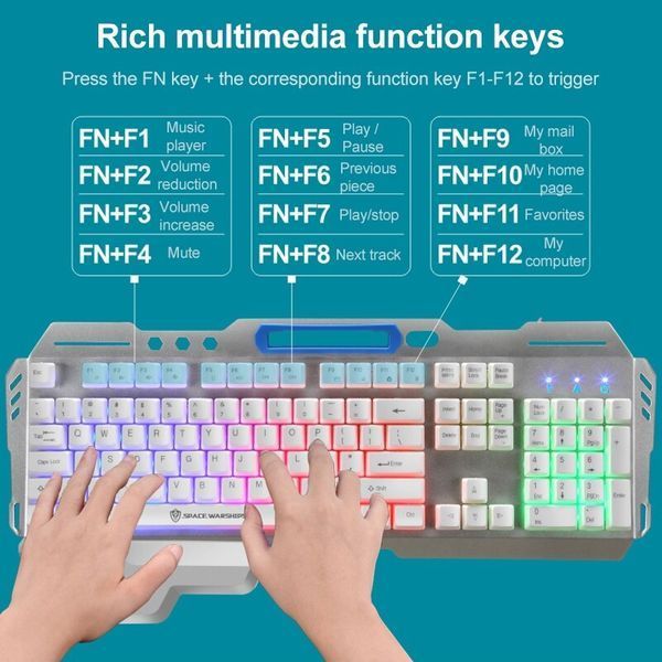 Ігрова клавіатура з RGB-підсвіткою і постачанням для телефона AOASMODE L M-1000 USB (20) VEN284 фото