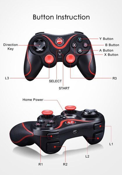 Бездротовий Bluetooth джойстик для смартфона iOS Android UKC Gen Game V8 Black/Red VEN112 фото