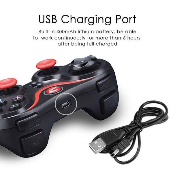 Бездротовий Bluetooth джойстик для смартфона iOS Android UKC Gen Game V8 Black/Red VEN112 фото