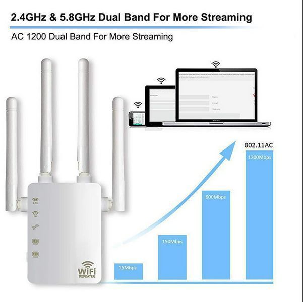 Wifi репитер, роутер Wifi AP/Router/Repeater поддерживает 2,4G и 5G до 1200 м TV0232 фото