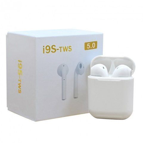 Навушники безпровідні блютуз TWS i9s tws Double V 5.0 EDR Bluetooth Pop-up NEW Stereo Plus White кейс TV78 фото