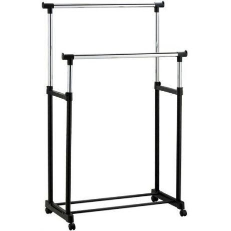 Телескопічна стійка, вішалка Double Pole Clothes Horse Mini для одягу і взуття в гардеробну TBL15 фото