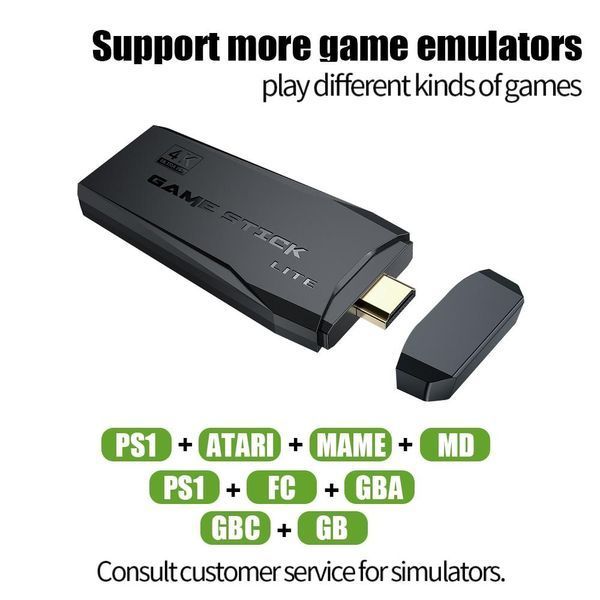 Игровая приставка Game Stick Lite 64 Gb для ТВ, 4k Ultra HD, 2 геймпада VEN116 фото