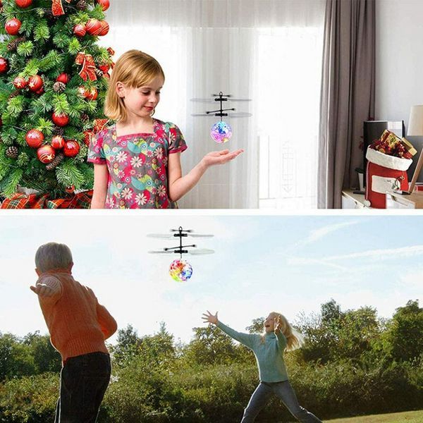 Летающий шар вертолет Flying Ball JM-888 с подсветкой и сенсорным управлением для детей Прозрачный 888 фото