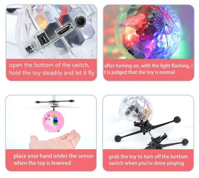 Летающий шар вертолет Flying Ball JM-888 с подсветкой и сенсорным управлением для детей Прозрачный 888 фото