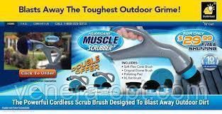 Беспроводная щётка для уборки с 3-мя насадками Hurricane Muscle Scrubber 1053 фото