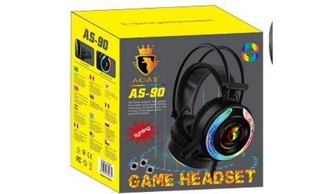 Ігрові накладні навушники з мікрофоном з RGB-підсвіткою GAME AS-90 VEN277 фото