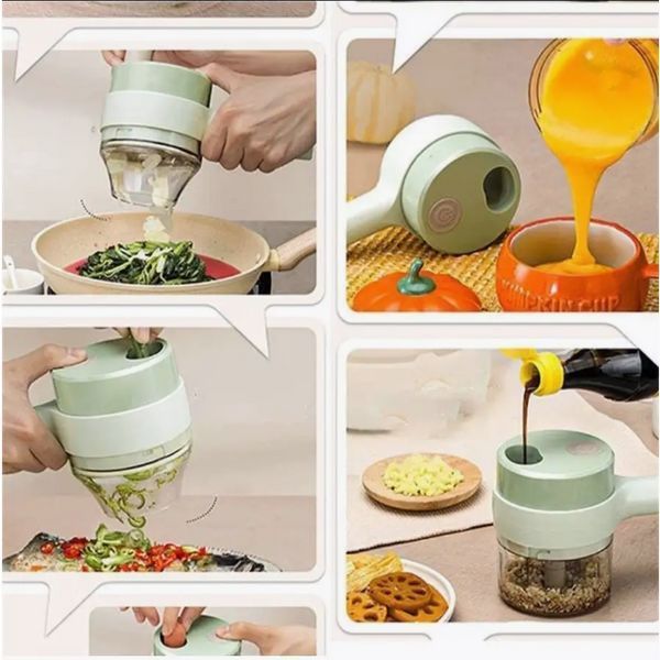 Ручной электрический резак для овощей 4 в 1 Food Chopper Catling мультислайсер VEN0589 фото