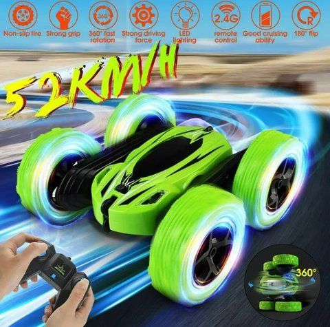 Машинка перевертыш вездеход трюковая на радиоуправлении ydjia stunt car d828 green C3 фото