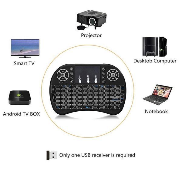 Мини клавиатура для Smart TV с подсветкой UKC i8 + touch с тачпадом USB VEN22 фото