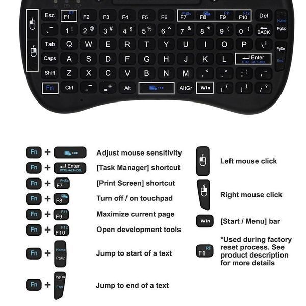 Мини клавиатура для Smart TV с подсветкой UKC i8 + touch с тачпадом USB VEN22 фото