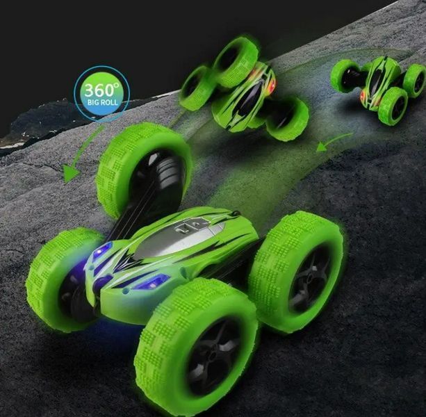 Машинка перевертыш вездеход трюковая на радиоуправлении ydjia stunt car d828 green C3 фото