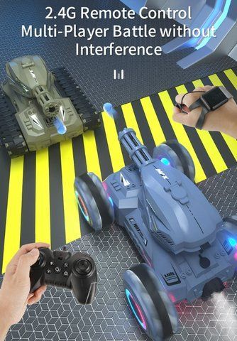 Танк із кулеметом, що стріляє на радіокеруванні від руки та пульта TRACKED TANK PANK SHOOTER VEN543 фото