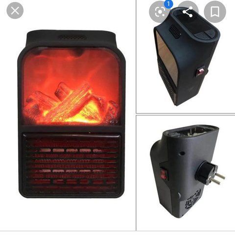 Портативний обігрівач з LCD-ДИСПЛЕЄМ і імітацією каміна FLAME HEATER JIEJIA, обігрівач-камін з пультом A101 фото