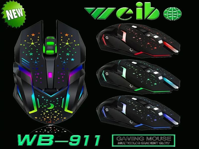 Ігрова мишка для геймерів Weibo WB-911 бездротова з rgb-підсвіткою VEN273 фото