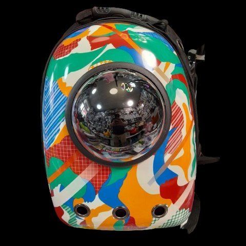Космический рюкзак для переноски домашних животных CosmoPet с иллюминатором. Абстрактный камуфляж DG22AK фото