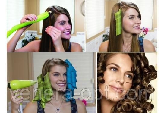 Чарівні спіральні бігуді Hair Wavz Хейр Вейвз для довгого волосся 50 см 18 шт 1112 фото