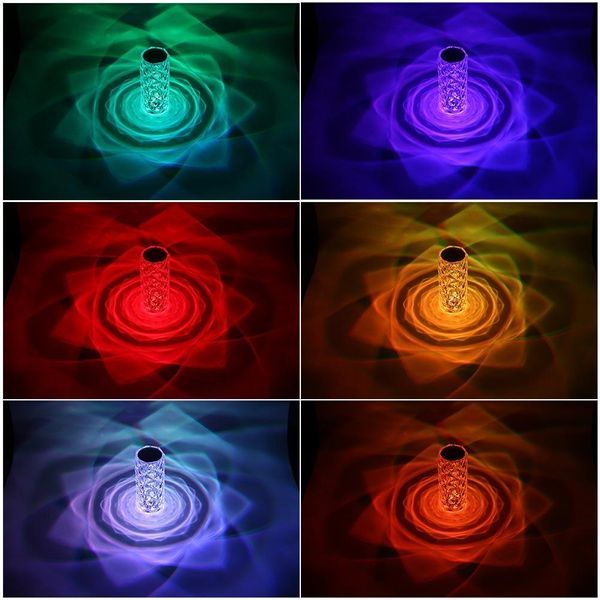 Кришталева настільна лампа 16 кольорів RGB візерунок VEN146 фото