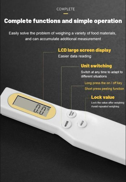 Электронная мерная ложка весы с Lcd экраном Digital Spoon Scale Spoon scales up to 500g (100) VEN0154 фото