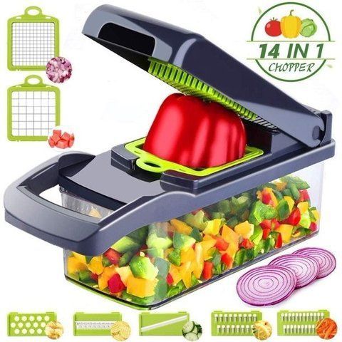 Многофункциональная ощерезка Veggie Slicer 14в1 Ручной комбаин для нарезки и шинковки продуктов TV815 фото