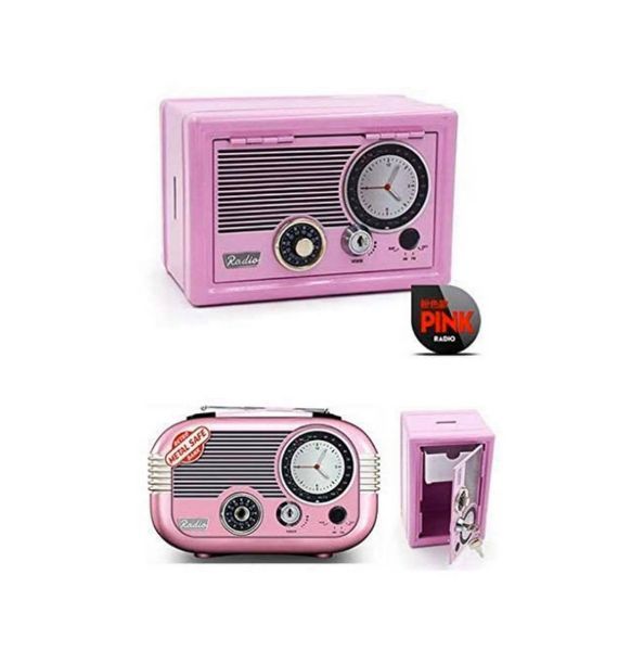 Скарбничка Сейф металевий дитячий Metal Safe Radio Радіо Рожевий TV0100 фото