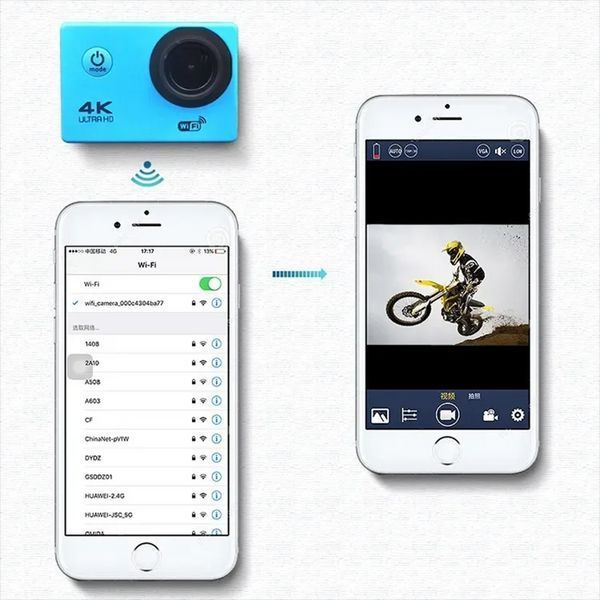 Спортивная видео экшн-камера Sport Action Camera WiFi 4K Ultra HD D800 c аквабоксом WI-FI 16 MP (40) VEN0348 фото